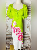 Resale Brands Alex Marie Lime Green Maxi Dress with Pink Straps