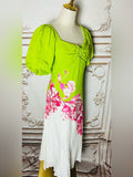 Resale Brands Alex Marie Lime Green Maxi Dress with Pink Straps