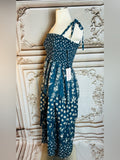 Teal Floral Tiered Maxi Resale with Tie Straps and Belt