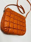 Resale Brands Quilted Crossbody Bag in Cognac Brown