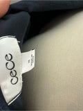 Resale Brands CeCe Navy Midi Skirt with White Floral Lace Pattern