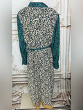 Resale Brands Maxi Shirt Dress with Gold Trim and Dark Teal Belt