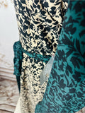 Resale Brands Maxi Shirt Dress with Gold Trim and Dark Teal Belt