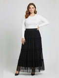 Resale Brands Blu Pepper Black Tiered Maxi Skirt with Ruffle Trim
