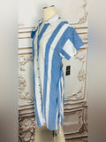 Resale Brands Mlle Gabrielle Blue and White Striped Midi Shirt Dress