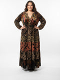 Resale Brands Mixed-Print Tiered Maxi Dress - Black Multi