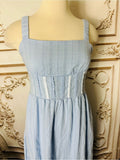 Resale Brands Sleeveless Square-Neck Midi Dress in Light Blue