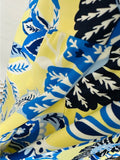 Resale Brands Jude Connally Yellow Midi Dress with Blue Floral Print