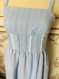 Resale Brands Sleeveless Square-Neck Midi Dress in Light Blue