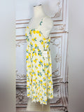 Resale Brands White Lemon-Print Midi Sundress with Straps
