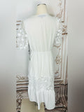 Resale Brands Alice Blue White Lace Midi Dress with Tiered Skirt