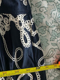 Resale Brands CeCe Navy Midi Skirt with White Floral Lace Pattern