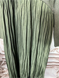 Resale Brands Skies Are Blue Olive Ribbed Knit Pleated Midi Dress