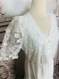 Resale Brands Alice Blue White Lace Midi Dress with Tiered Skirt