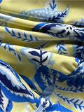 Resale Brands Jude Connally Yellow Midi Dress with Blue Floral Print