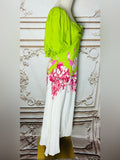 Resale Brands Alex Marie Lime Green Maxi Dress with Pink Straps