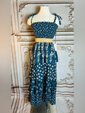 Teal Floral Tiered Maxi Resale with Tie Straps and Belt