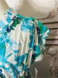 Resale Brands Calvin Klein Blue & Green Floral V-Neck Maxi Dress comes with belt.