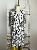 Resale Brands Mlle Gabrielle Black and White Floral Button-Front Dress