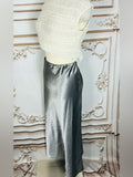 Resale Brands Lucy Paris Silver Satin Midi Skirt