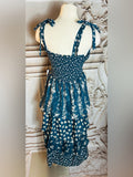 Teal Floral Tiered Maxi Resale with Tie Straps and Belt