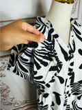 Resale Brands Mlle Gabrielle Black and White Floral Button-Front Dress
