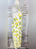 Resale Brands White Lemon-Print Midi Sundress with Straps