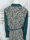 Resale Brands Maxi Shirt Dress with Gold Trim and Dark Teal Belt
