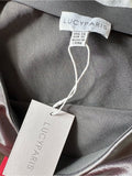 Resale Brands Lucy Paris Silver Satin Midi Skirt